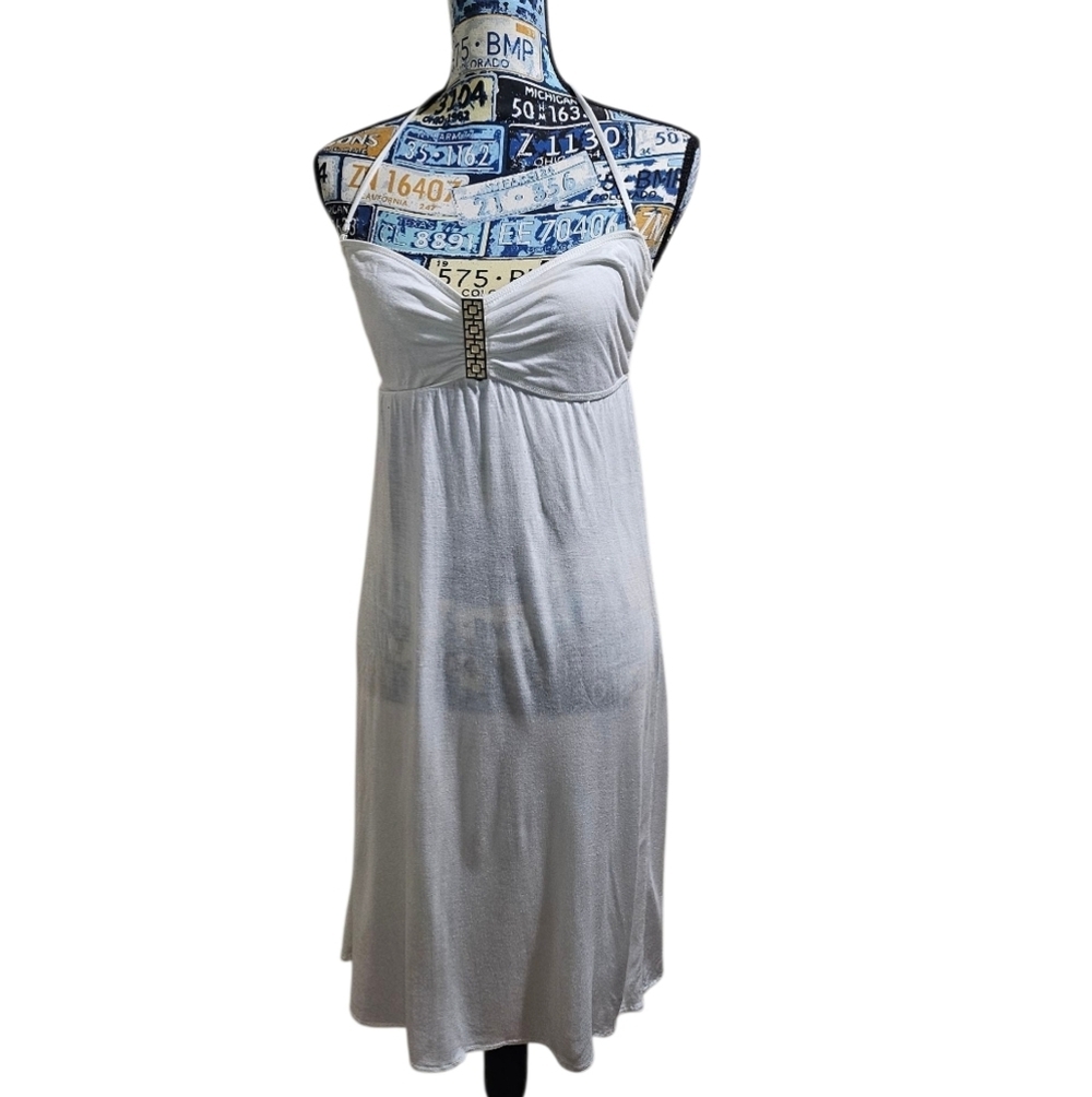 Y2K Trina Turk White Tube Top Dress Large